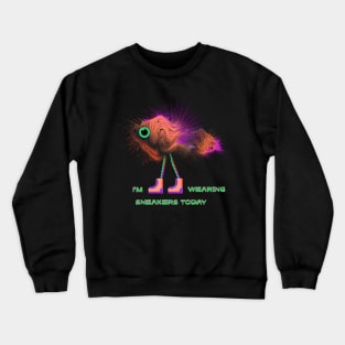 Powdery walking fish in sneakers Crewneck Sweatshirt